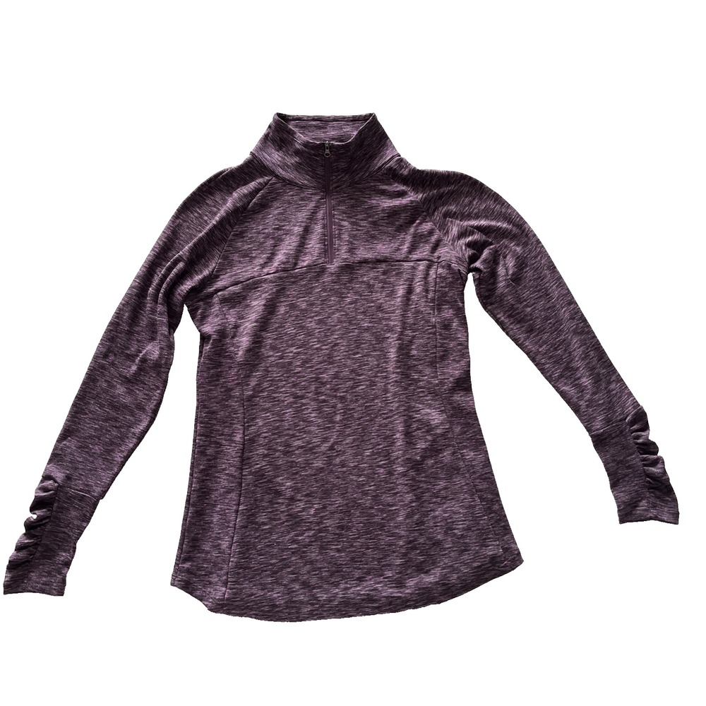 Columbia Women's Size L Purple Heather Quarter Zip Lightweight Ruched Sleeve